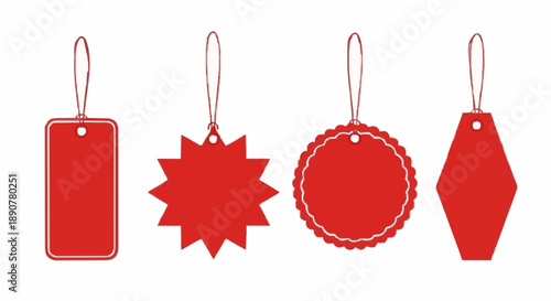 Simple Red Price Tags Set