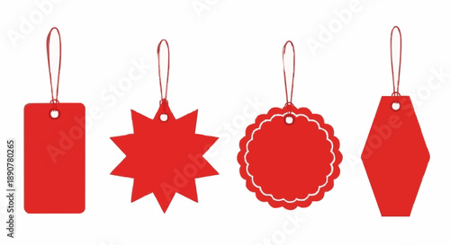 Simple Red Price Tags Set