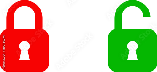 Red Lock and Green Unlock