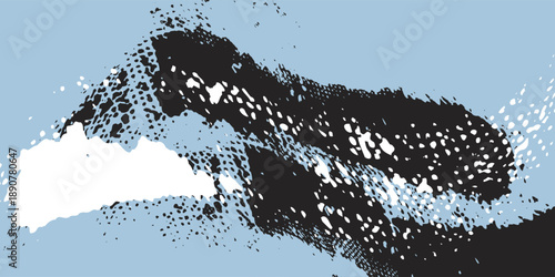 Aesthetic dotted design element. Duo tone poster . Modern art .Abstract composition