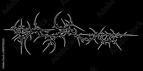 Neo tribal cyber sigilism vector design for tattoo or t-shirt print apparel