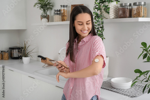 Diabetic young woman with g...