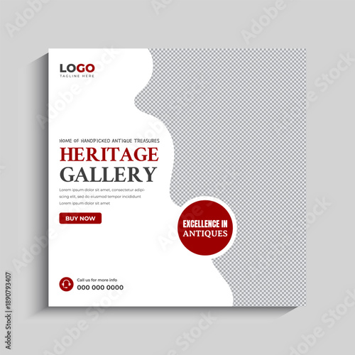 Antique Item Shop Social Media Instagram Post Banner Template