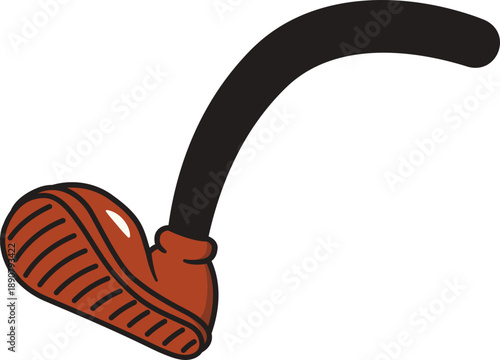 Retro Cartoon Foot Leg Gesture Pose