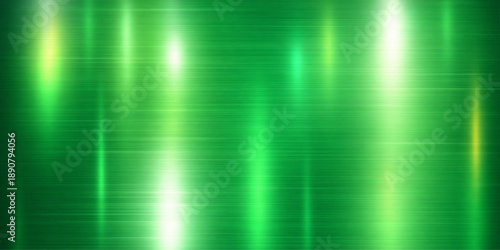 A soft green and blue abstract background features a digital wave pattern with a bright gradient glow and motion lines for a modern technology texture design