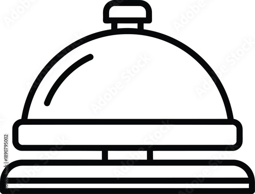 Service Bell Line Icon for Hotel Reception, Restaurant and Customer Support Design
