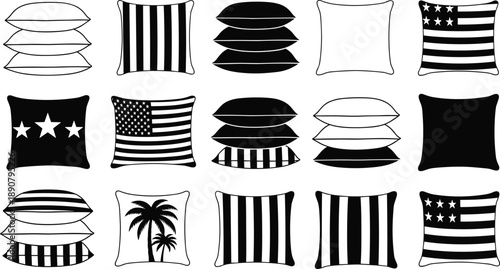 Black Firefighter Silhouette Vector Collection Featuring Brave Firemen In Various Poses Wearing Full Protective Uniform And Helmets Isolated On White Background For Emergency Service Graphics