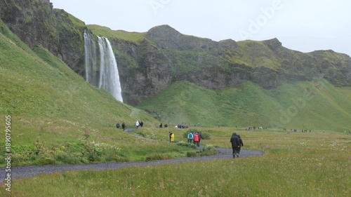 Seljalandsfoss in Iceland in Spring Handheld Video