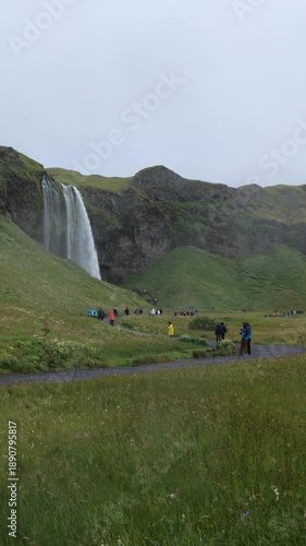 Seljalandsfoss in Iceland in Spring Handheld Video