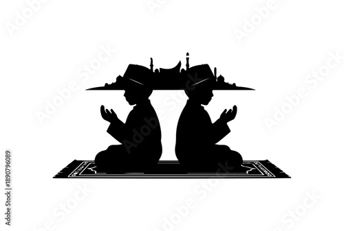 Silhouette of People Praying