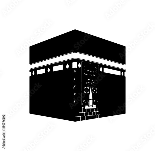 Black Kaaba Icon with Silver Door