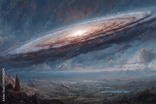 Galaxy in the Sky Landscape Painting.