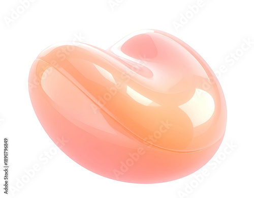 Glossy, organic shape with gradients, isolated on a black background