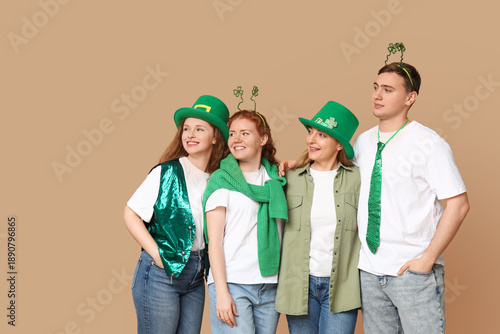 Group of people with decor ...