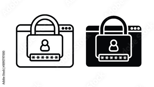 Two browser windows with padlock icons representing online security and password protection