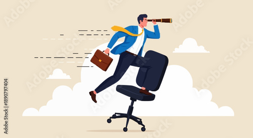 Business Man With Telescope