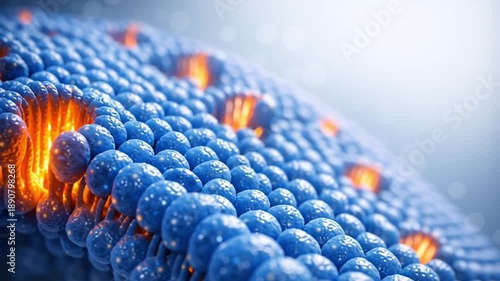 Wallpaper Mural Ai medical scan diagnostic hud futuristic cell membrane lipid molecule biology interface with glowing diagnostic hud molecular structure and receptor protein 3d render biotech research background Torontodigital.ca