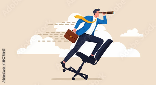 Business Man Looking Forward