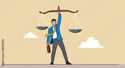 Business Man With Scales