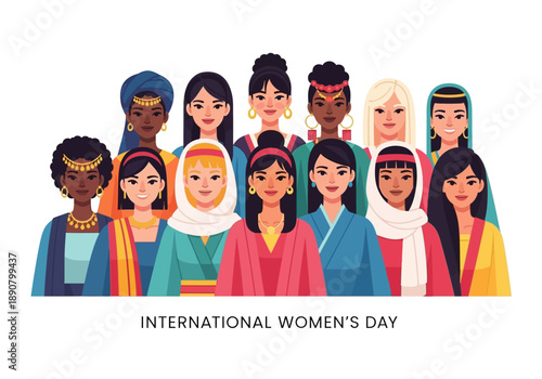 Diverse Group of Women Celebrating International Womens Day Together.