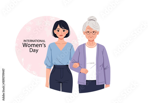 Two women of different generations celebrating International Womens Day together.