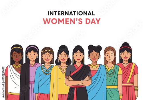 Diverse group of women celebrating International Womens Day together.