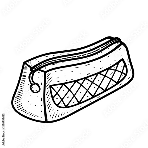 Sketch Illustration of purse isolated
