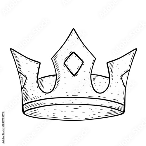 Sketch Illustration of king crown isolated