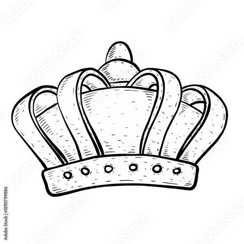 Sketch Illustration of king crown isolated