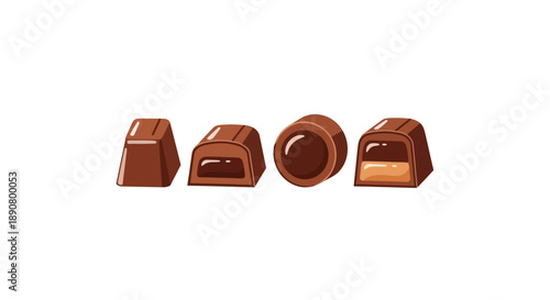Delicious assorted chocolate candies on white background