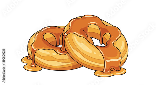 Delicious donuts smothered in rich caramel sauce