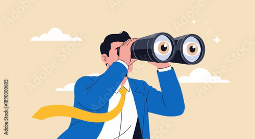 Man Looking Through Binoculars