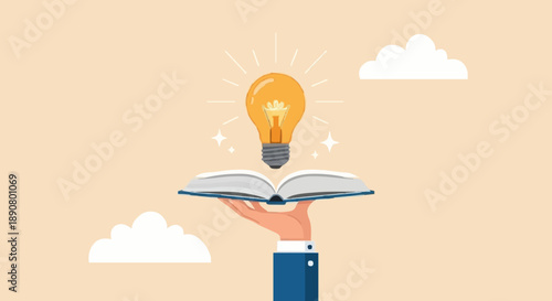 Bright Idea With Open Book