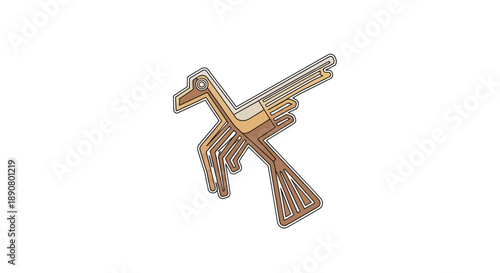 Golden bird robot in mid flight with futuristic design