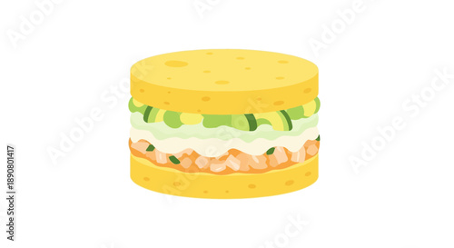 Delicious layered sandwich with chicken and avocado