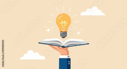 Bright Idea With Open Book