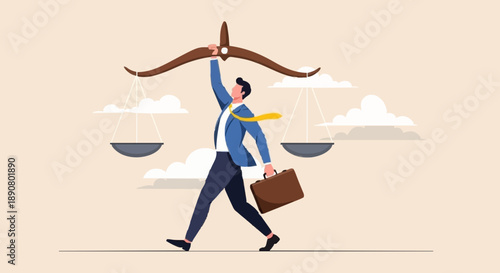 Business Man With Scales