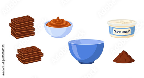 Delicious chocolate sandwich cookies with cream cheese frosting ingredients