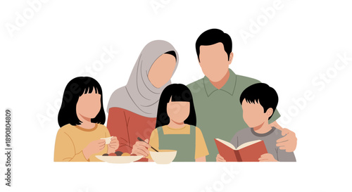 Family enjoying a meal together at the dinner table