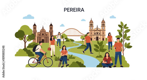 People enjoying outdoor activities in Pereira city park