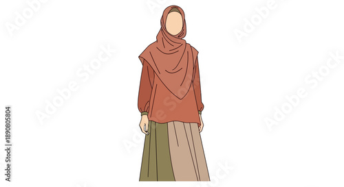 Woman wearing a hijab and modest clothing