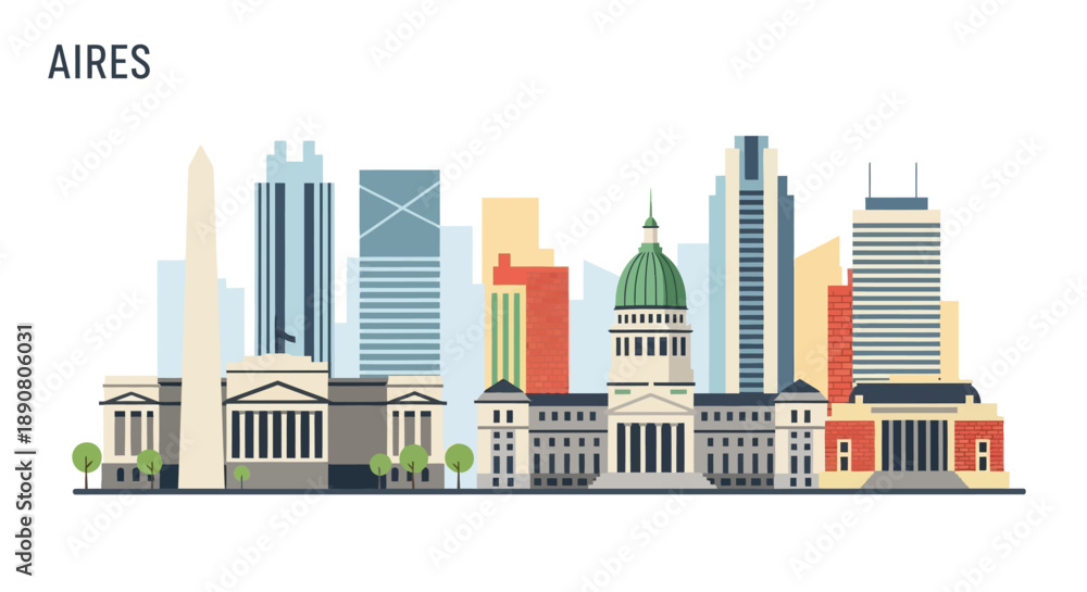 Obraz premium Buenos Aires cityscape with modern and historic buildings