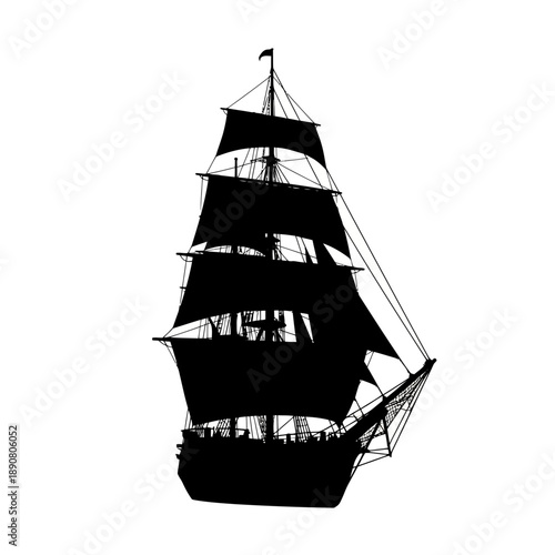silhouette of a sailing ship