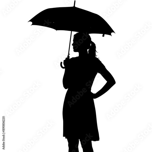 young woman with umbrella