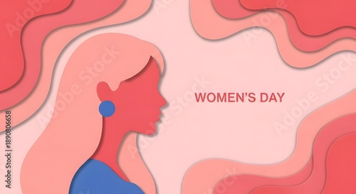 International womens day illustration with abstract background