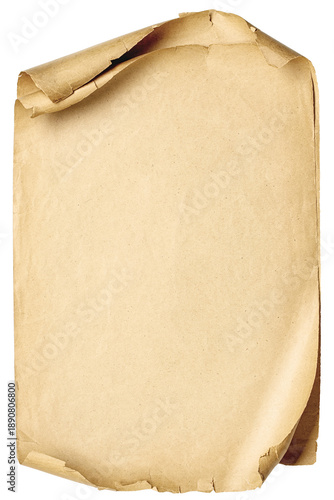 Fotografía old paper texture background, isolated scroll faded from time.