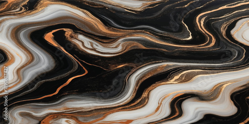 A close up of a brown stone surface featuring a wavy metallic texture with a gold and silver liquid pattern design for an art backdrop wallpaper