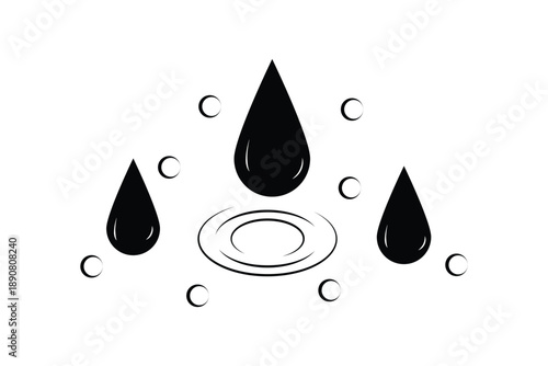 Water drop icon set. simple water droplet symbol. editable strokes. vector illustration.