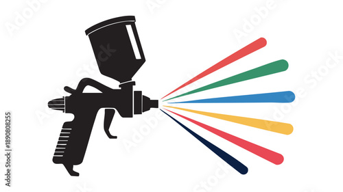 Colorful spray paint gun illustration