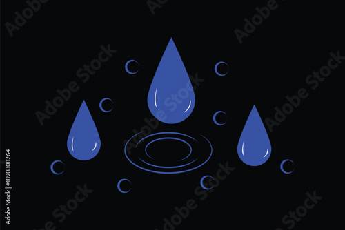 Water drop icon set. simple water droplet symbol. editable strokes. vector illustration.